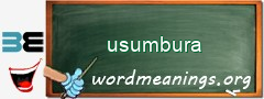 WordMeaning blackboard for usumbura